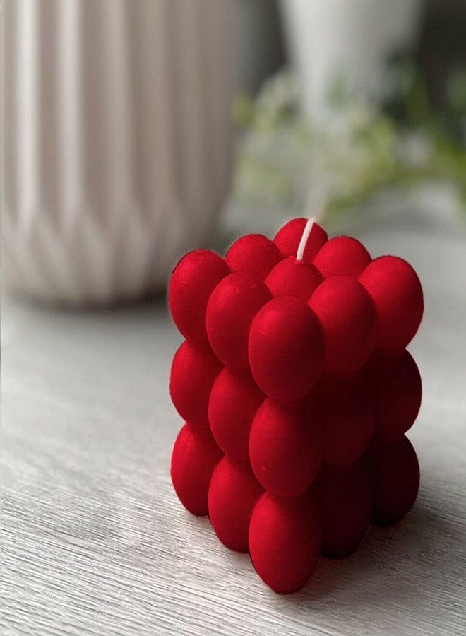 Quace Red Bubble Cube Candle, Scented, 100% Soy Wax. - Image 2